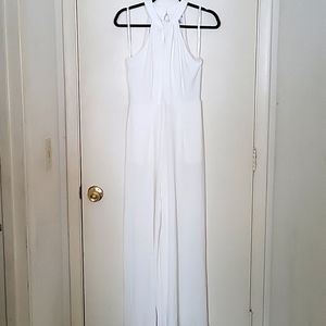 Nina Leonard wide leg halter jumpsuit